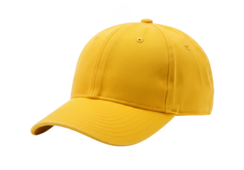 Illustration of Yellow Cap Fashionable Headwear Isolated on Transparent Background