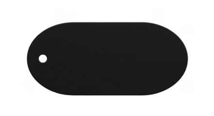 Isolated Black Oval Button Shape with Round Hole on Transparent Background