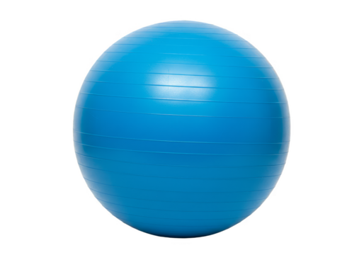 Isolated Blue Exercise Ball For Sport And Fitness Transparent Background