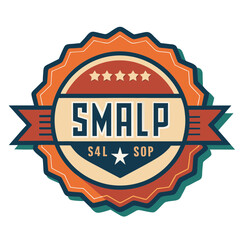 Obraz premium Retro smalp s4l sop emblem with stars and ribbon details