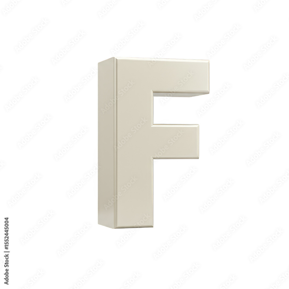 Fototapete isolated 3d letter f alphabet isometric font on transparent background