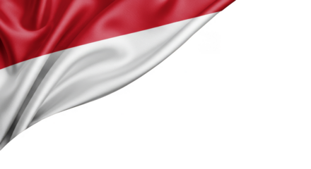 Indonesian Flag Silk Fabric Waving Transparent Background Design