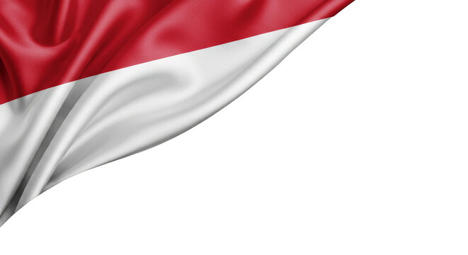 Indonesian Flag Silk Fabric Waving Transparent Background Design
