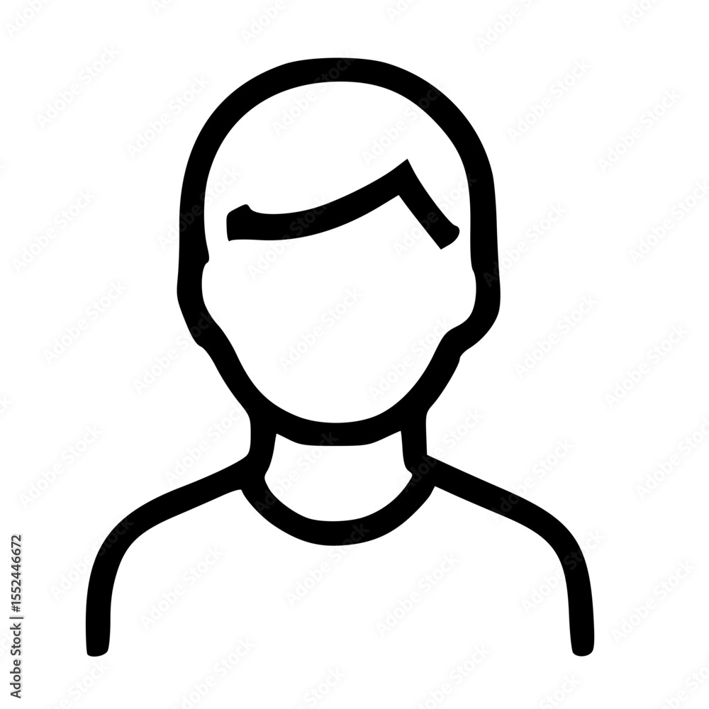Poster Outline Simple Person Avatar Icon Design Representation For UI Design