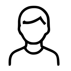 Obraz premium Outline Simple Person Avatar Icon Design Representation For UI Design