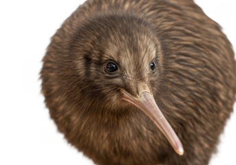 Isolated Kiwi Bird Portrait New Zealand Wildlife on Transparent Background