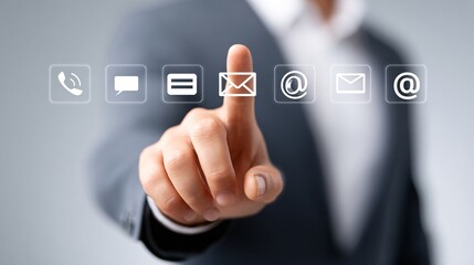 Obraz premium Digital interaction strategies for engaging business communication in professional offices