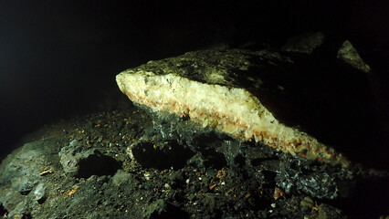 Quartz and Mineral Cross Section on Cave Floor