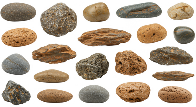 Isolated Pebble Stones Texture Seamless Background Pattern Design