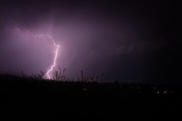 Lightning during a storm in Arizona.