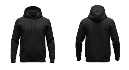 Isolated Black Hoodie Apparel Template Fashion Garment Casual Wear