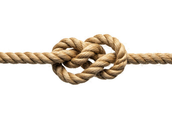 Isolated Image of Brown Rope Knot Close Up with Marine Nautical Style