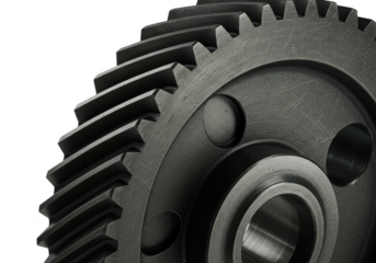 Isolated 3D Rendering of Metal Gear Mechanical Cogwheel Technology