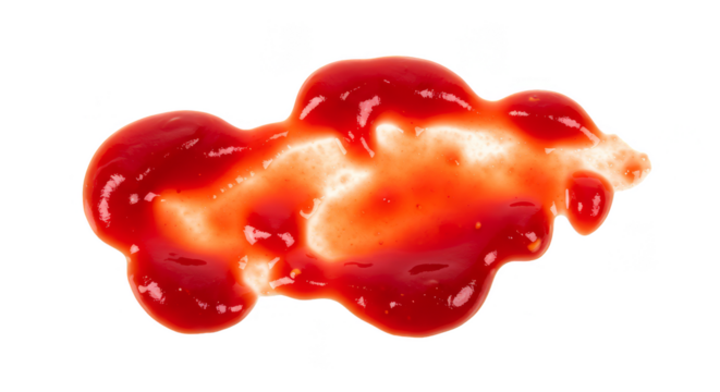 Isolated Ketchup Stain Splatter Texture, Red Tomato Sauce Food Element