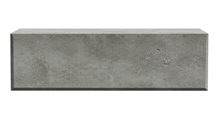 Isolated Concrete Block Gray Rectangular Building Construction Element