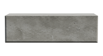 Isolated Concrete Block Gray Rectangular Building Construction Element