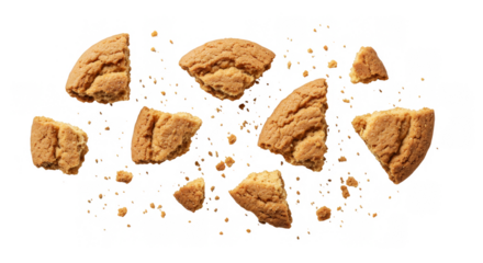Isolated Cookie Crumbs Sweet Biscuit Brown Sugar Dessert Snack