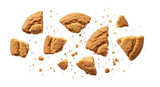 Isolated Cookie Crumbs Sweet Biscuit Brown Sugar Dessert Snack