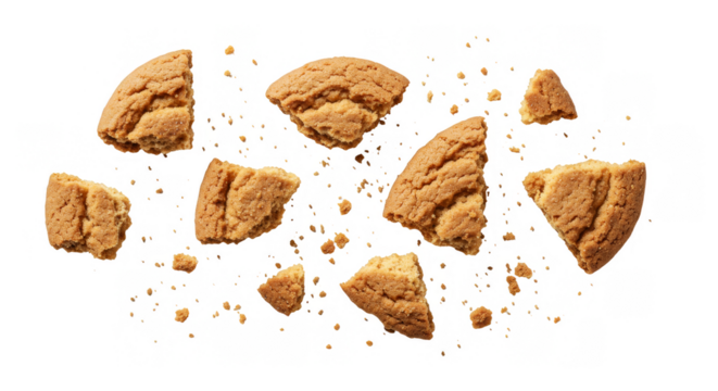 Isolated Cookie Crumbs Sweet Biscuit Brown Sugar Dessert Snack