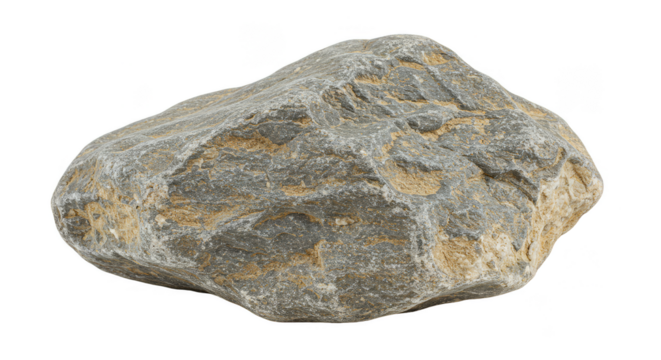 Isolated Gray Granite Rock Stone Mineral Transparent Background