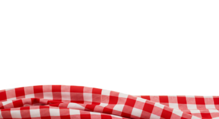 Isolated Red White Checkered Cloth Perfect for Picnic Background