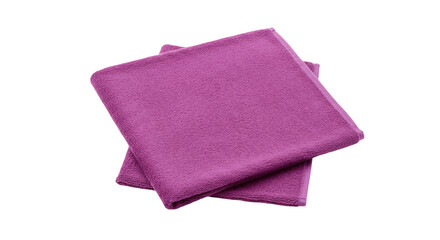 Isolated Pink And Purple Washcloths Stacked On Transparent Background