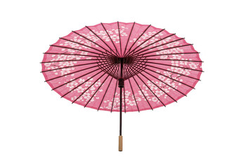Isolated Pink Japanese Parasol Transparent Background Decorative Object