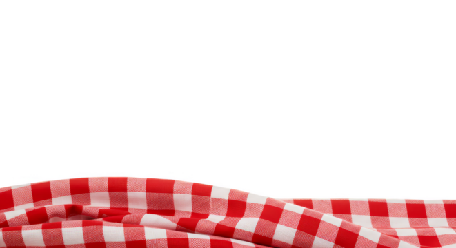 Isolated Red White Checkered Cloth Perfect for Picnic Background