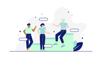 Collaborative teamwork on light green platform. Suitable for business, teamwork, diversity, team projects, cooperation, and leadership concepts.