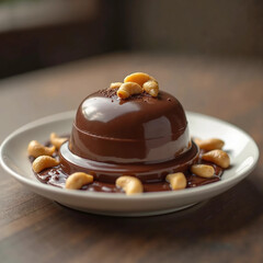 delicious chocolate cake with cashews 