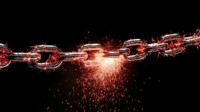 Breaking chain concept graphic