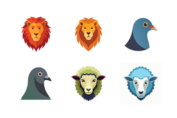 Obraz premium set of funny cartoon birds