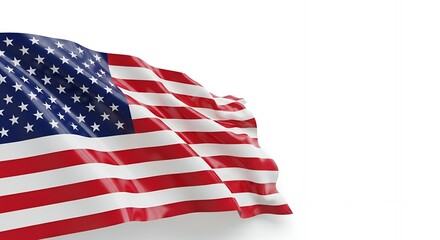 Fototapeta premium Close-up of American flag waving against white background
