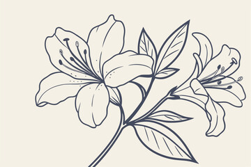 Minimalist Azalea Silhouette Art