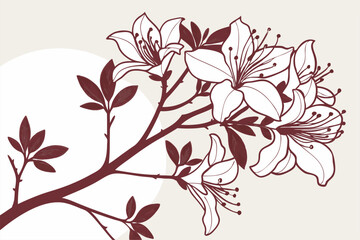 Nature-Inspired Azalea Silhouette Vector