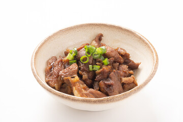豚　コメカミ　ピリ辛焼き