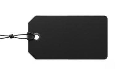 Isolated Blank Black Tag Clipping Path Promotion Illustration