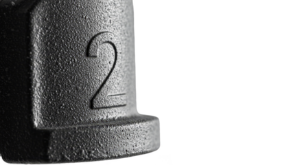 Isolated Gray Metal Number Two Numeric Symbol on Transparent