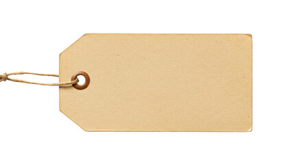 Isolated Blank Beige Tag Vintage Paper Price Label Decoration