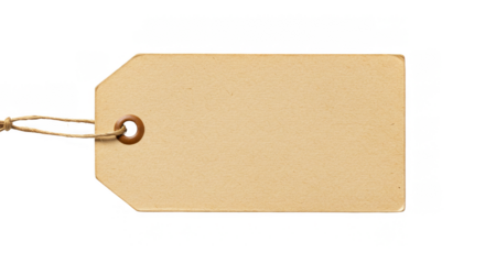 Isolated Blank Beige Tag Vintage Paper Price Label Decoration