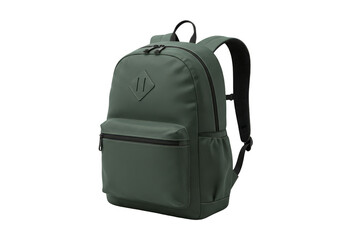Isolated Green Backpack Knapsack Bag Rucksack Schoolbag on Transparent Background
