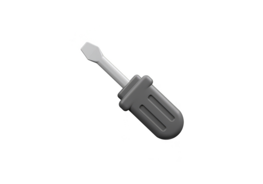 Isolated Gray Screwdriver Tool Hardware Equipment With Transparent Background