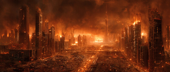 Apocalyptic Cityscape at Dusk
