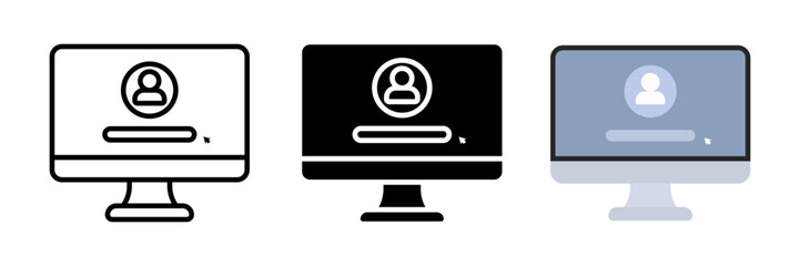 Monitor icon set. for mobile concept and web design on white background. vector illustration