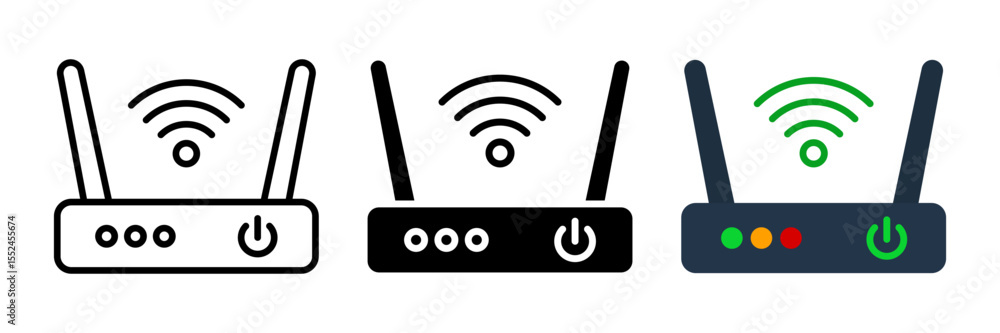 Poster router icon set. for mobile concept and web design on white background