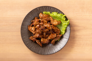 豚　コメカミ　ピリ辛焼き