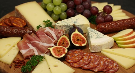 Indulge in a Gourmet Delights Platter: A Symphony of Cheeses, Meats, and Fruits