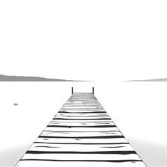 A wooden dock extending into calm lake water