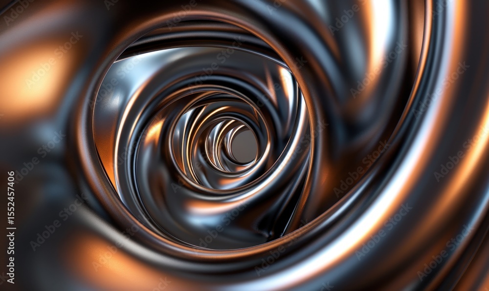 Poster abstract metallic flow swirl reflective texture art background design