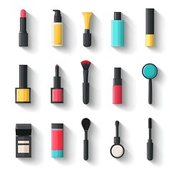 Colorful Makeup Products Arrayed Neatly